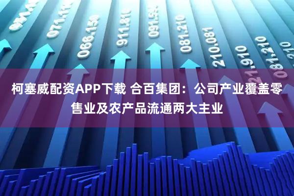 柯塞威配资APP下载 合百集团：公司产业覆盖零售业及农产品流通两大主业