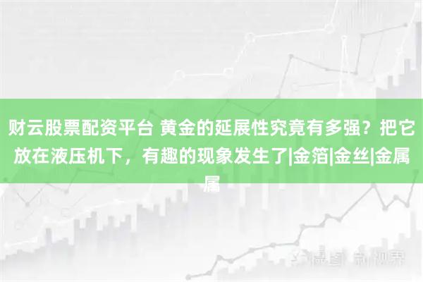 财云股票配资平台 黄金的延展性究竟有多强？把它放在液压机下，有趣的现象发生了|金箔|金丝|金属