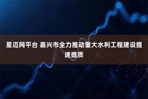 星迈网平台 嘉兴市全力推动重大水利工程建设提速提质